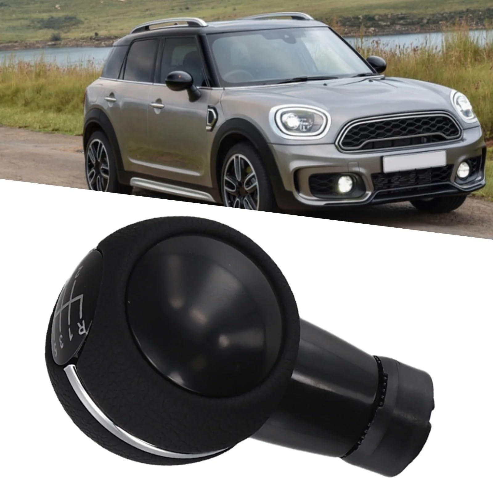 Pommeau de levier de vitesse pour voiture Entretien de voiture 6 vitesses Contrôle facile Look moderne Remplacement pour Mini Cooper F55 Speed Gear Stick Cover