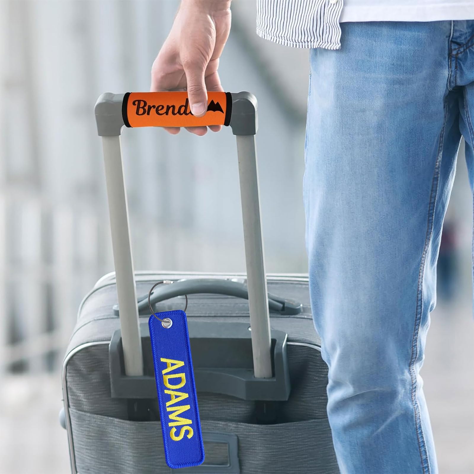 Personalisierter Kofferanhänger - Besticktes Namensschild Für Gepäck