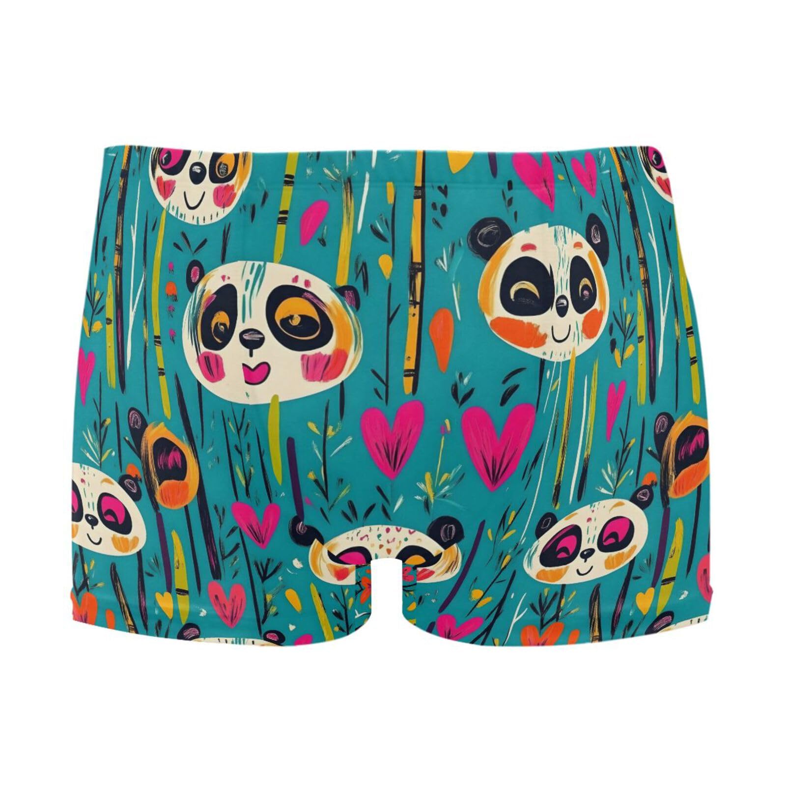 UMIRIKO Cute Panda Hearts Mens Swim Trunks Swimwear Bathing Suit Swim Brief Square Leg Board Short S-3XL 202b8968
