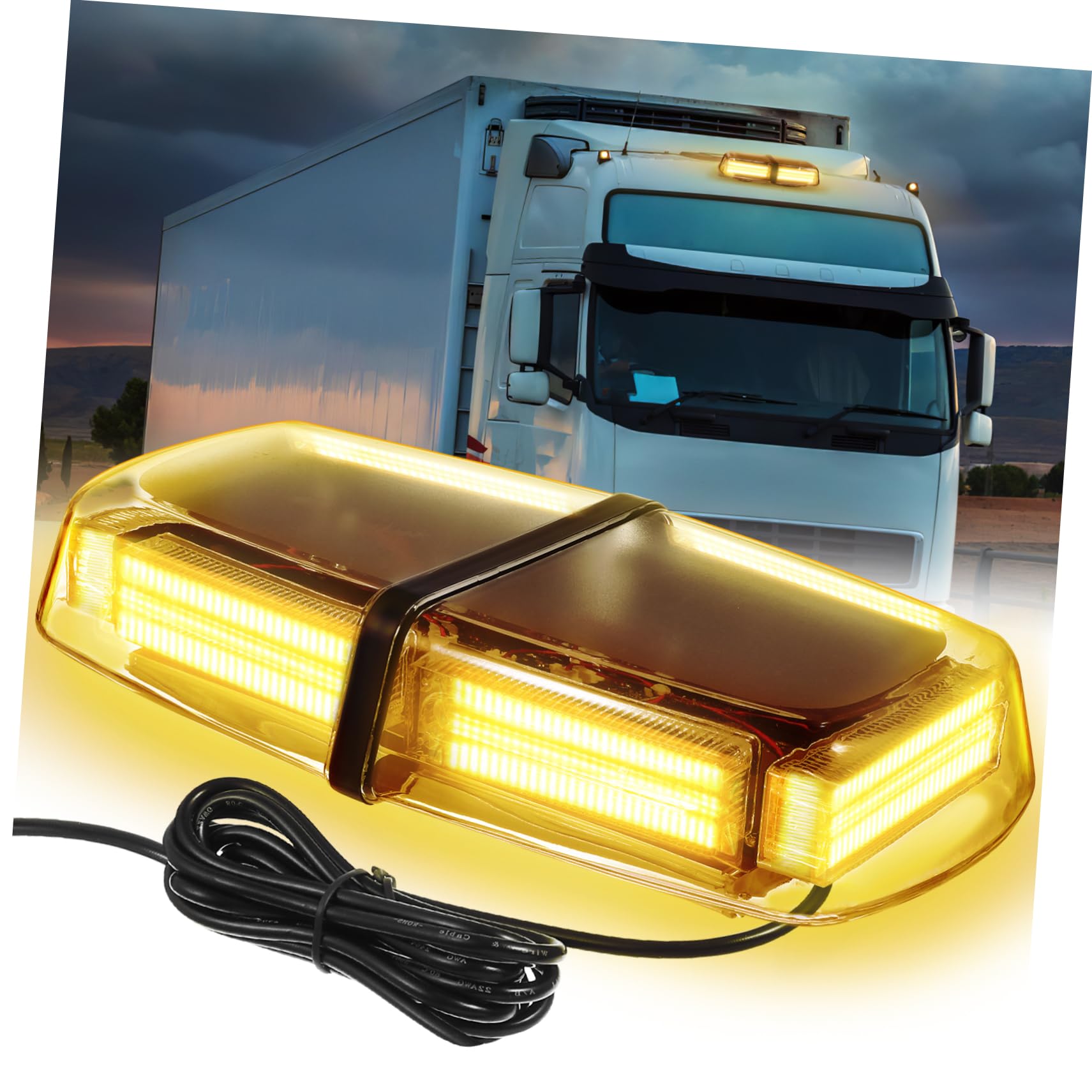 STOBAZA Car Roof Flashing Light 54 Led High Intensity Weatherproof Abs Aluminum Magnetic Mount