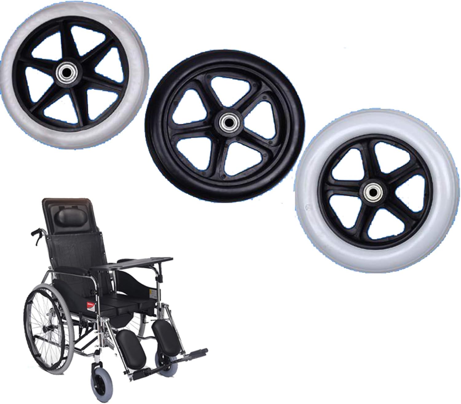 HRD Manual Wheelchairs Caster Wheel Replacement,Solid PVC