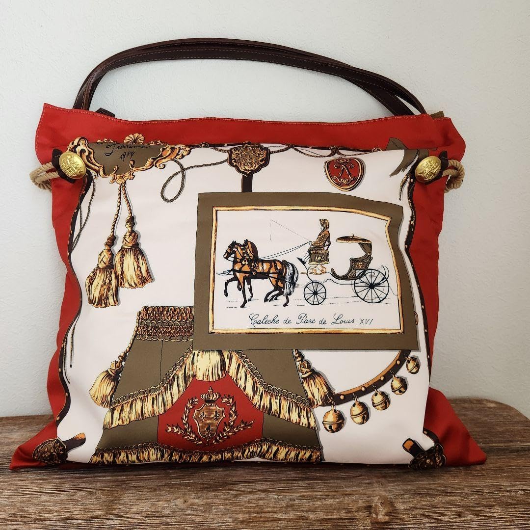 トプカピトレジャーマイルドサテンスカーフ パネル柄トートバッグ馬柄