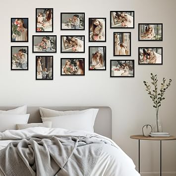 HORLIMER A4 Frames Pack of 15, Black A4 Picture Frame for Displaying Certificates, Posters, Prints, and Documents on Wall or Tabletop
