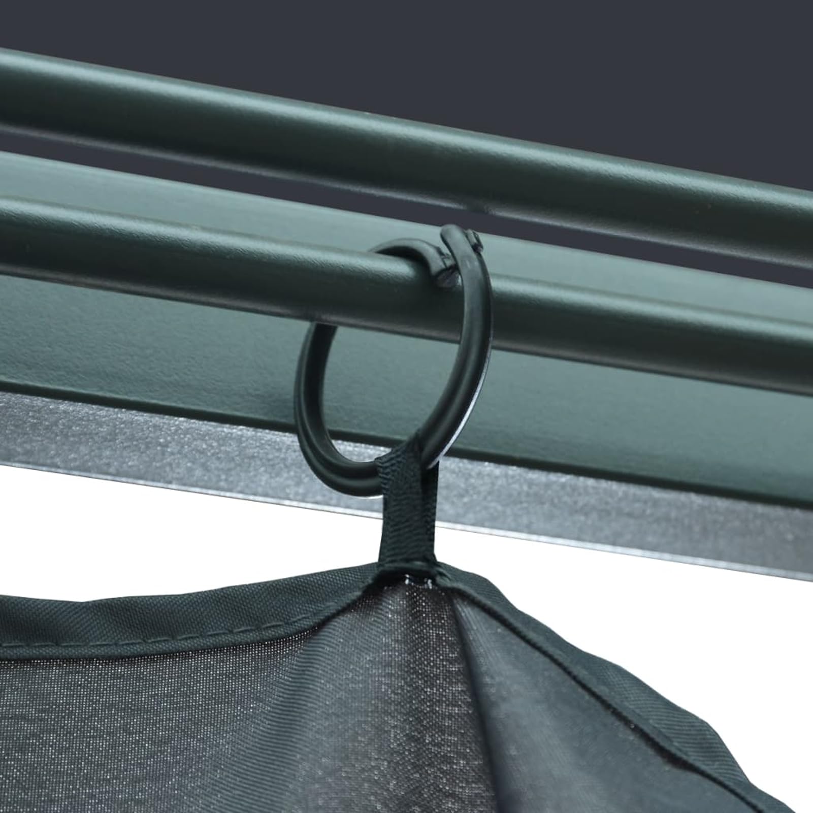 Pawilon z zasłonami 400 x 300 x 270 cm – rama ze stali aluminiowej w kolorze antracytowym, odporny na warunki atmosferyczne, z powłoką zapobiegającą promieniowaniu UV, 4 zasłony i siatki