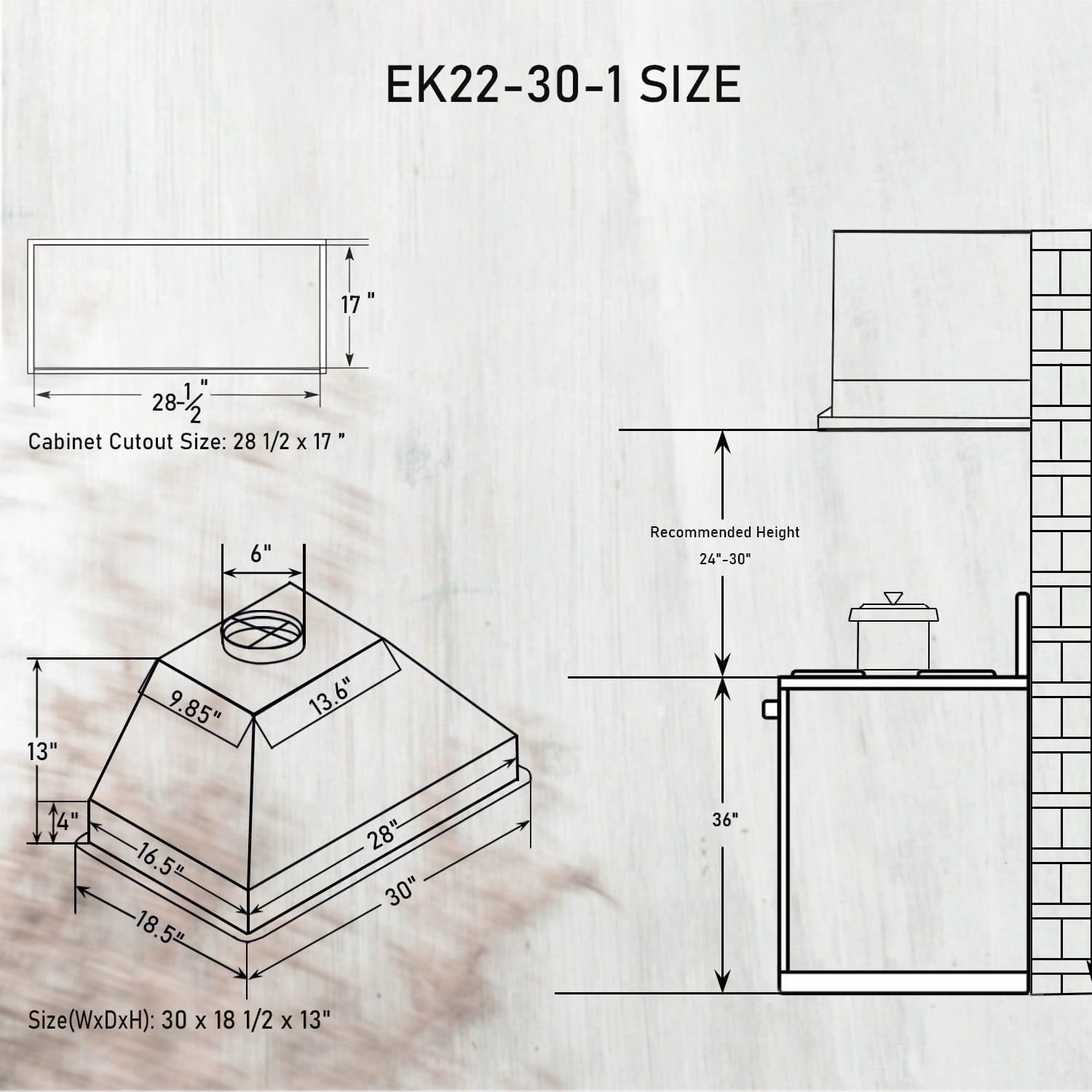 Inserto de campana extractora de 30 pulgadas, 970 CFM con control remoto, detección de gestos/control táctil, inserto de campana de extractor, inserto de campana de ventilación de 4 velocidades, inserto de ventilación de campana de acero inoxidable, integ 6