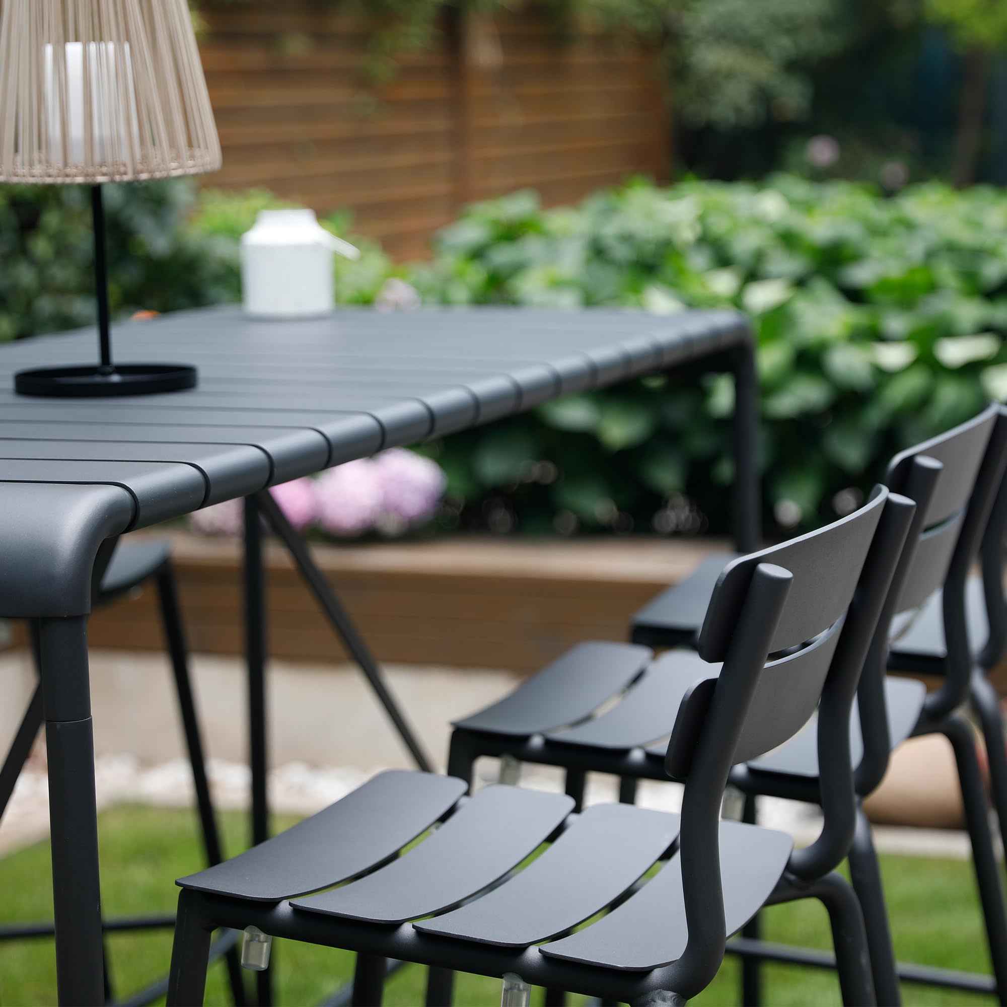 Set da tavolo e sgabello, in alluminio, per interni ed esterni, per cucina, soggiorno, ufficio, bar (1, 2 sgabelli da bar (48,8 x 58,9 x 104,5 cm)