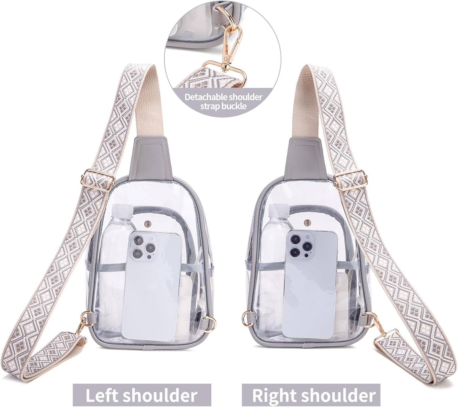Clear Sling Bag for Stadium Events, Crossbody Bag for Women - Stadium Approved - Image 7