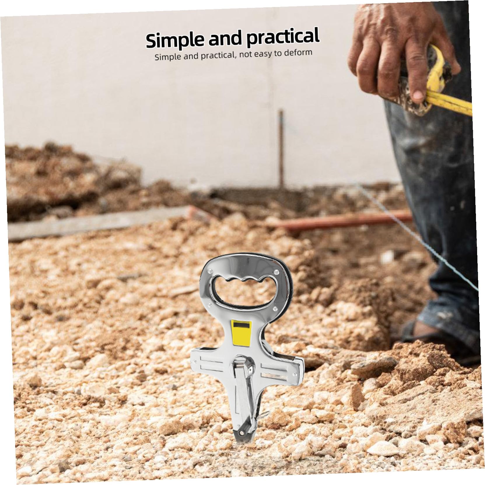 Hemobllo Ruban à Mesurer en Acier, Mètre Ruban à Insertion au Sol, Échelle Précise, Plage de Mesure 0-100m, Usage Professionnel sur Chantier