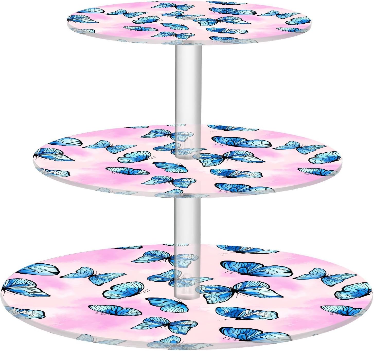 Butterfly 3 Tier Acrylic Cupcake Stand, Cupcake Stand for 34 Cupcakes for Weddings, Christmas,Holidays,Parties,Birthday,Printed Cupcake Tower 23300943