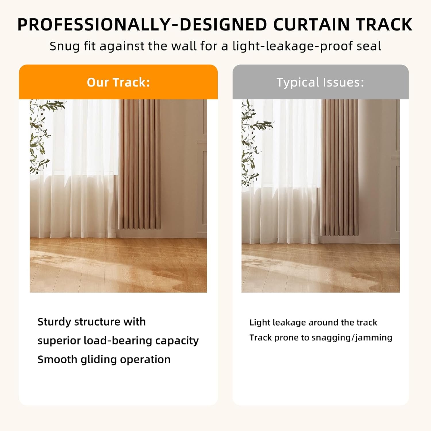 Electric Curtain Tracks | Matter over WiFi Electric Track, Smart Curtains Motorized Opener Curtains Rod with Remote Control - 118-142"