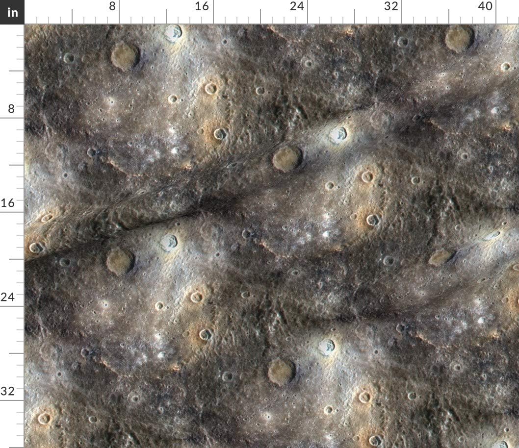Spoonflower Fabric - Moon Lunar Space Map Planet Nature Photographic Printed on Petal Signature Cotton Fabric by The Yard - Sewing Quilting Apparel Crafts Decor