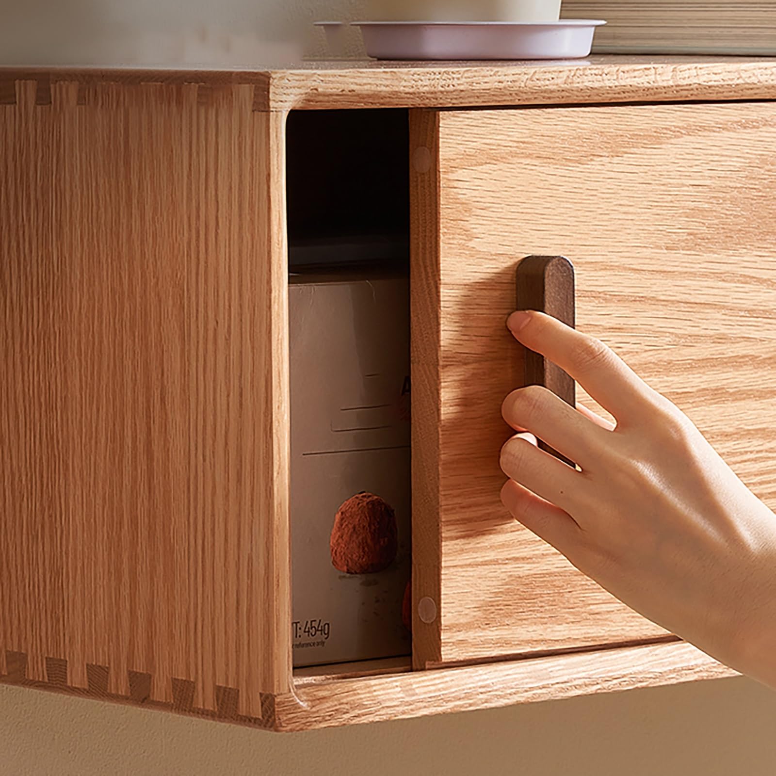 Mobile TV Sospeso, Mobile Porta TV In Legno, Supporto TV Sospeso A Parete, Mobiletto Con Cassetti Per Lettore DVD, Decoder, Console Per Videogiochi(160x25x25cm)