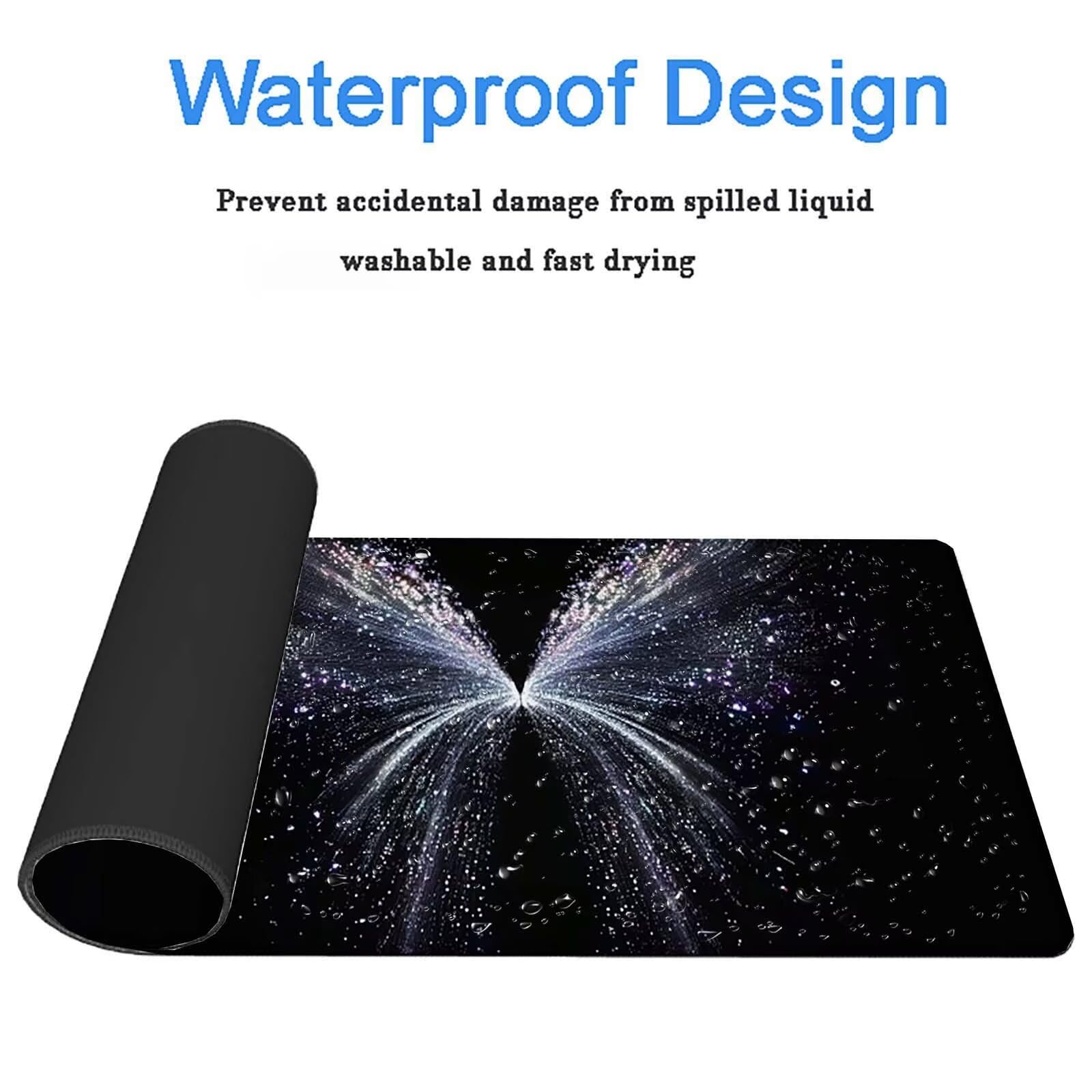 Tappetino Mouse Gaming, 1200x600mm Tappetino Mouse XXL nero 0c0-298 | Mouse Pad Grande, Ottimizzato per i Sensori da Gioco, Migliora Precisione e Velocità, per Mac e PC, Ali (8)