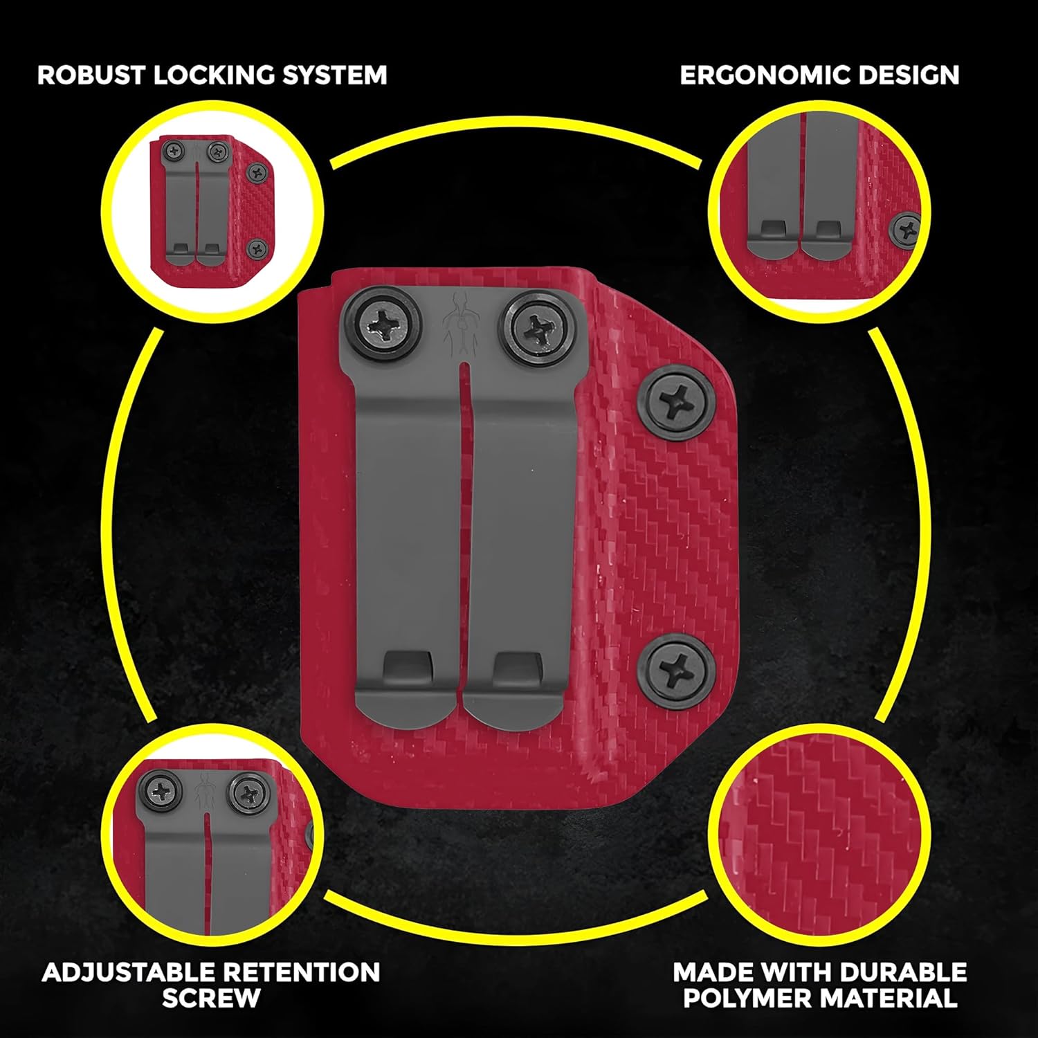 Ambidextrous IWB/OWB Carbon Fiber Magazine Holster - Ideal for Glock 19, 27, 43x, 45 & Other Models - Convenient Concealment Holster with Mag Pouch - Accessory for Men & Women