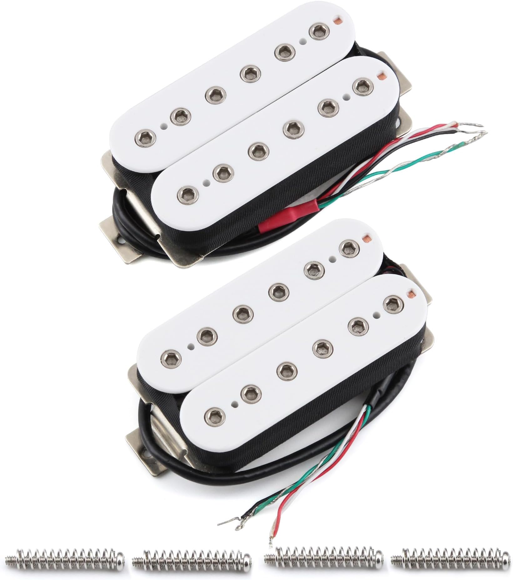 Neck+Bridge Pickup Set Ceramic Double Coil Humbucker Pickups for Electric Guitar Pickup Replacement-White