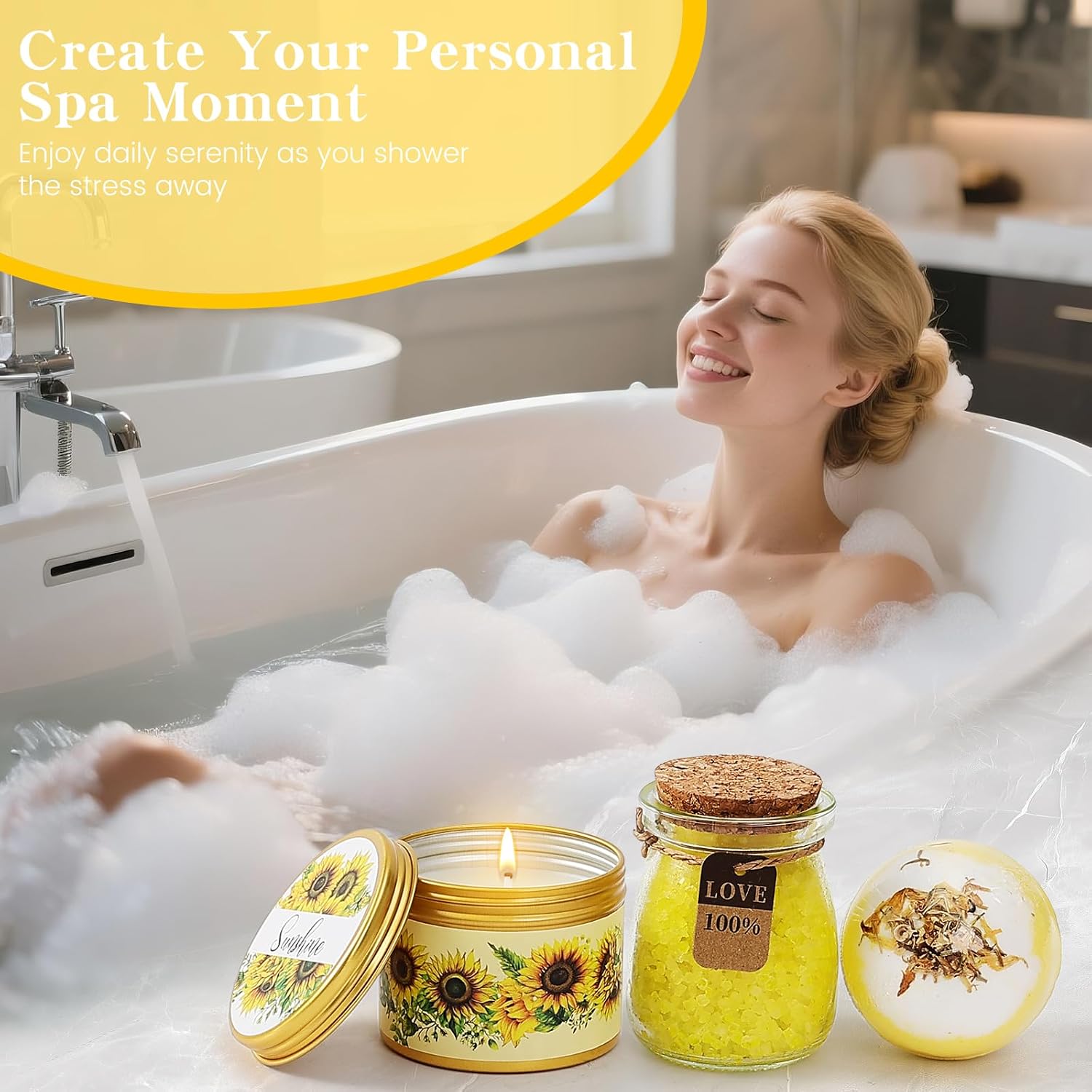 Easter Basket Stuffer for Her,10pcs Self-Care Spa Get Well Soon Gift Box, Relaxation Gift Basket for Mom Wife Friends, Birthday Sunshine Gifts for Women Who Have Everything