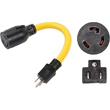 ONETAK NEMA 5-15P to L6-30R 120V 15 Amp 3 Prong Male Plug to Twist Lock 3 Prong Female Outlet Receptacle Generator Welder Dryer Extension Cable Power Cord Adapter