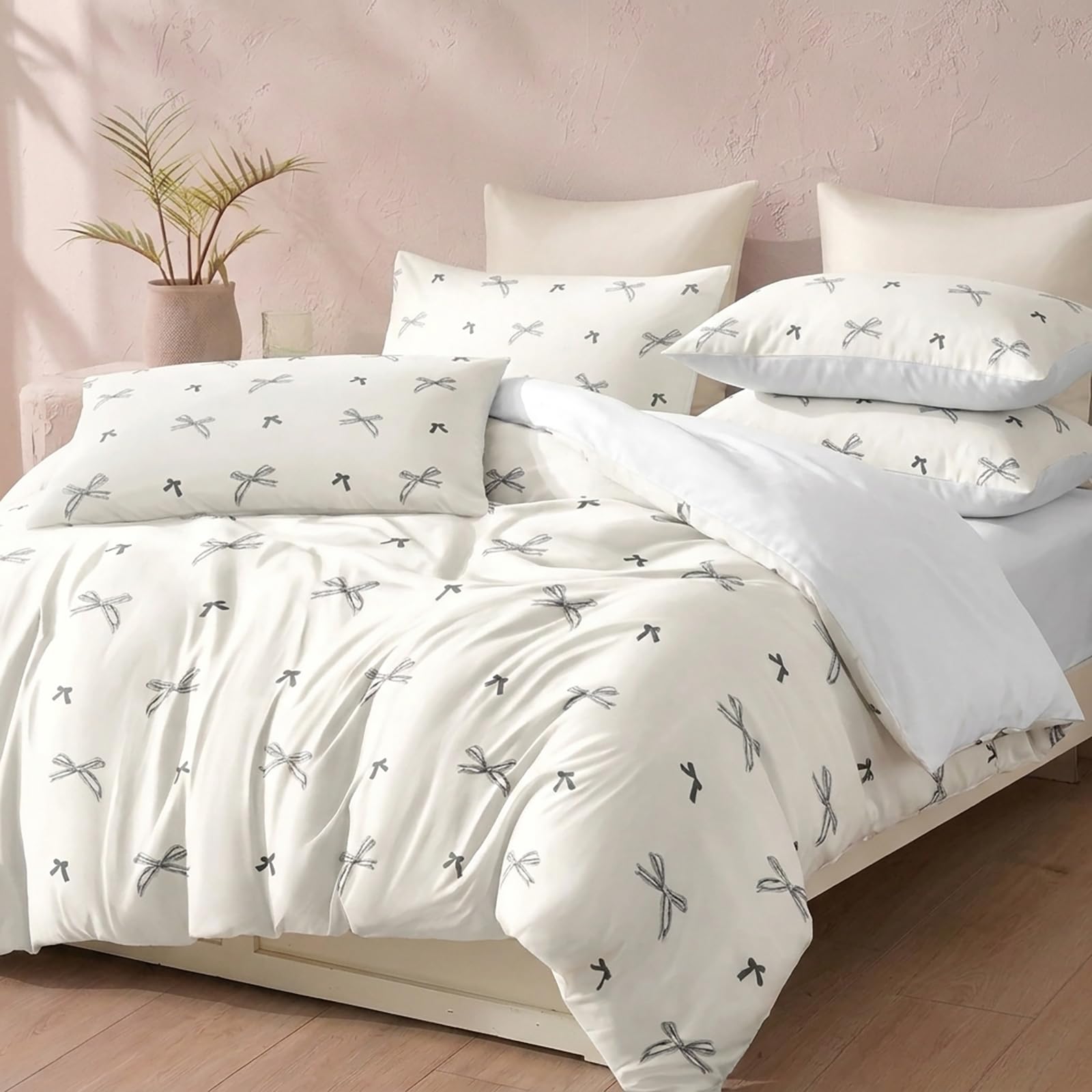 Housse de couette avec fermeture éclair microfibre beige fille