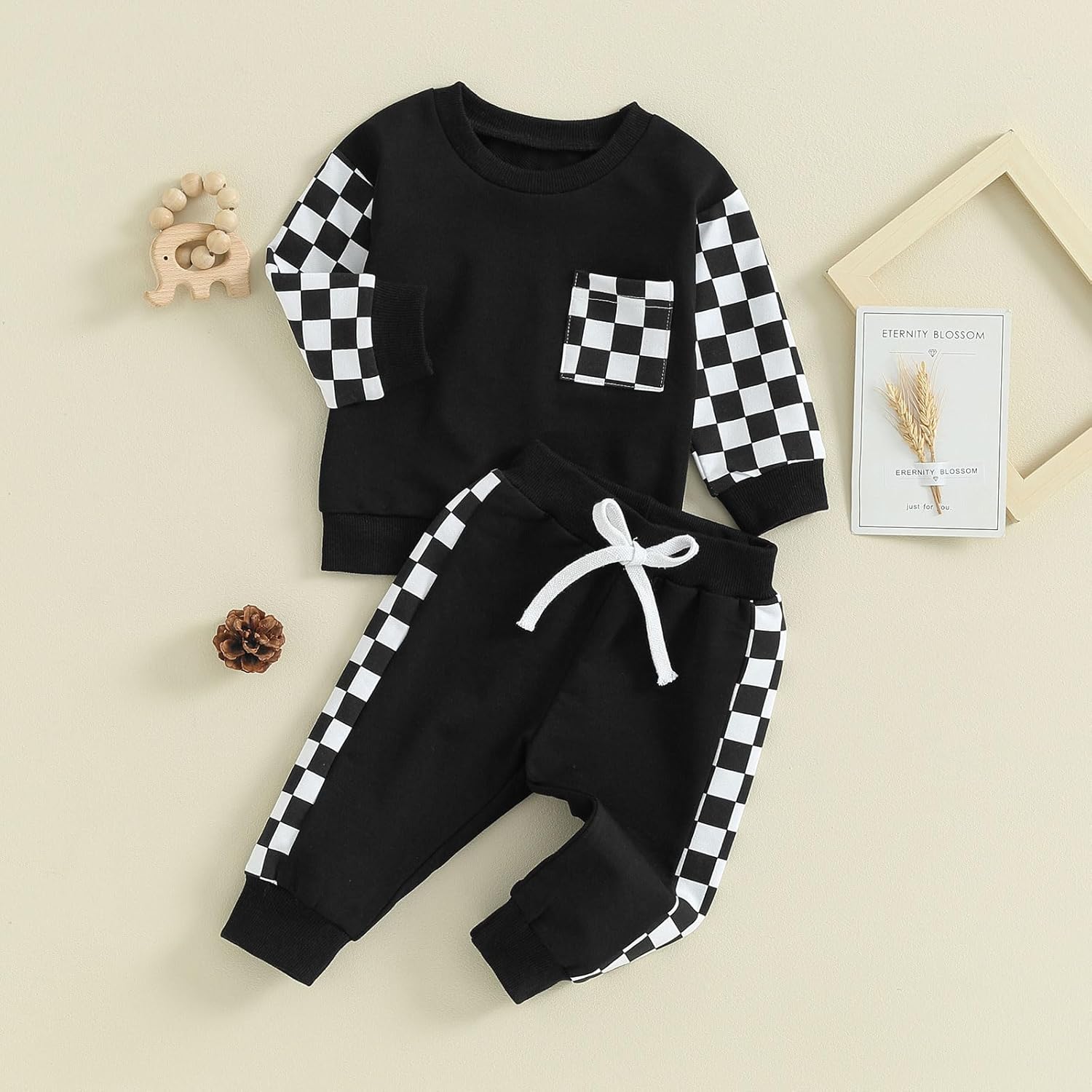 Toddler Baby Boy Clothes Color Block Sweatshirt Pullover Tops Jogger Pants 2Pcs Fall Winter Sweatsuit Outfit - Image 2