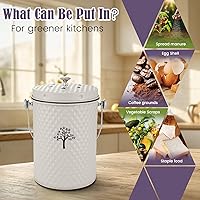 Vista 5 de AOSION Countertop Compost Bin Kitchen,Odorless Indoor Compost Bin with Lid and Compost Bags,Compost Bucket Composter Container for Food Waste,Creamy