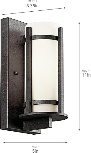 Miniatura 4 de Kichler Camden - Lámpara de pared para exteriores de 11 pulgadas con cristal grabado en ópalo en yunque, 9.5 pulgadas