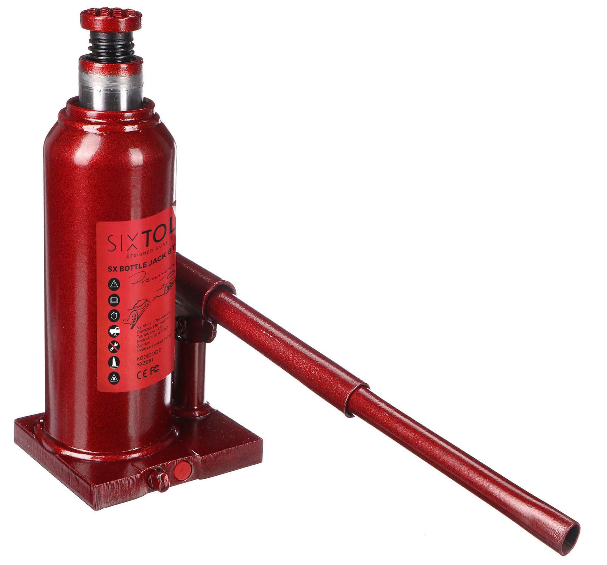 SX Bottle Jack Premium 8T | Cric hydraulique Bouteille | Capacité 8 tonnes | Construction soudée Professionnelle