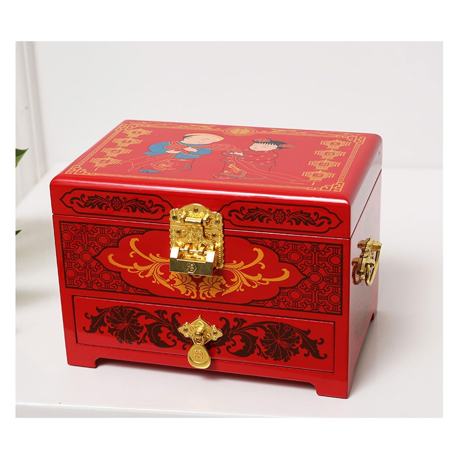 Jewelry Box Organizer Jewelry Box Jewelry Storage Box with Lock Vanity Box Exquisite Cosmetic Box Jewelry Organizer Small (D S) (B S)