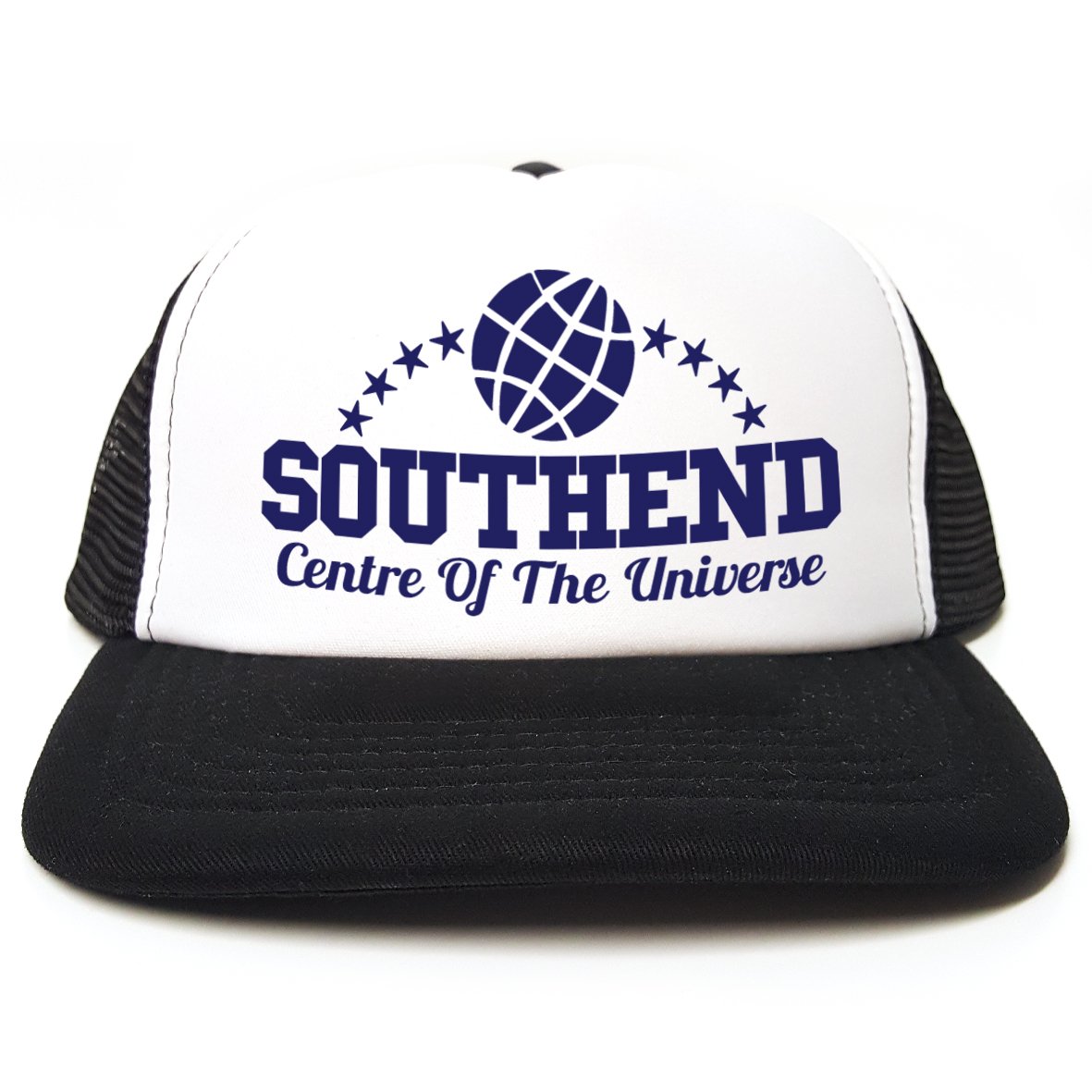 Rocket Fuel 'Southend - Centre of The Universe' Funny Printed Trucker Cap - Black