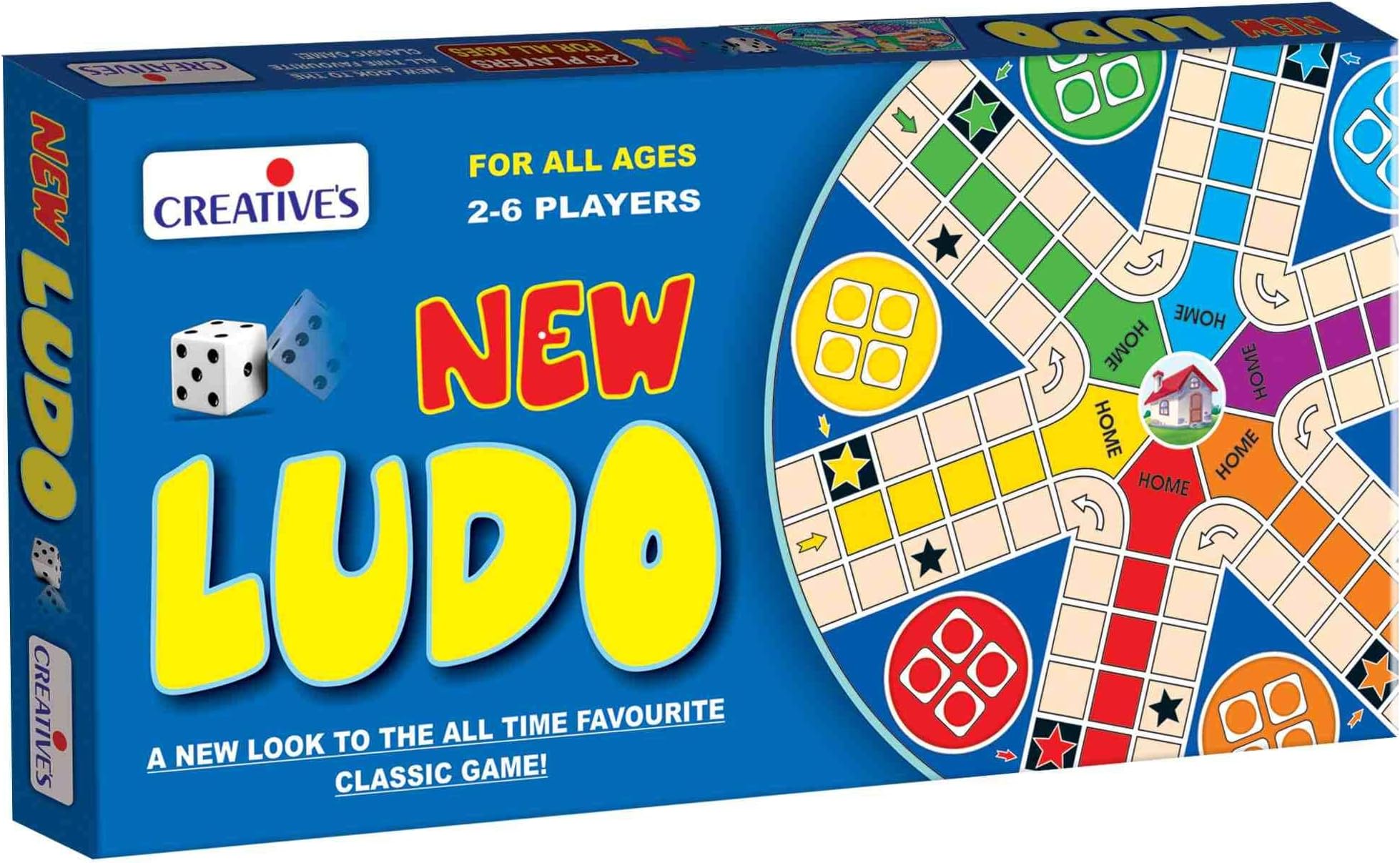 Creative's New Ludo Board Game (Multicolor, 25 Pieces)