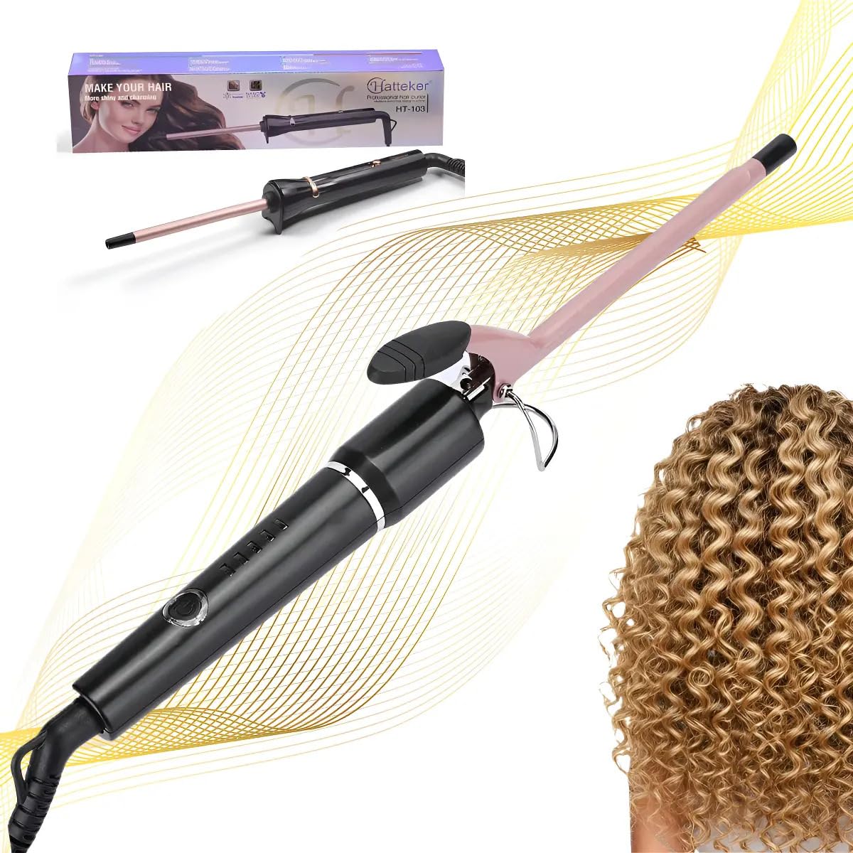 Modelador de Cachos 9mm Profissional Bivolt | Cachos Definidos Sem Frizz
