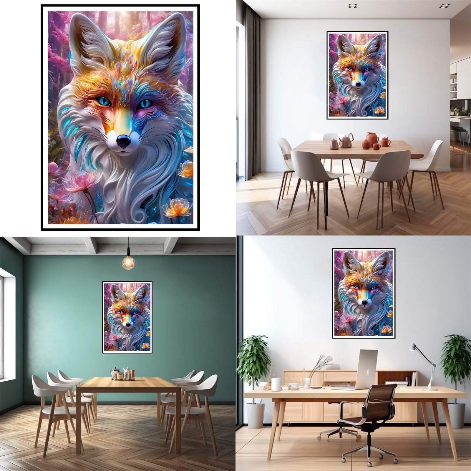Kit De Peinture Diamant 5D Renard – 40x50 Cm, Complet Avec Toile, Stylo, Diamants, Idéal Débutants, Décoration Maison Ou Cadeau