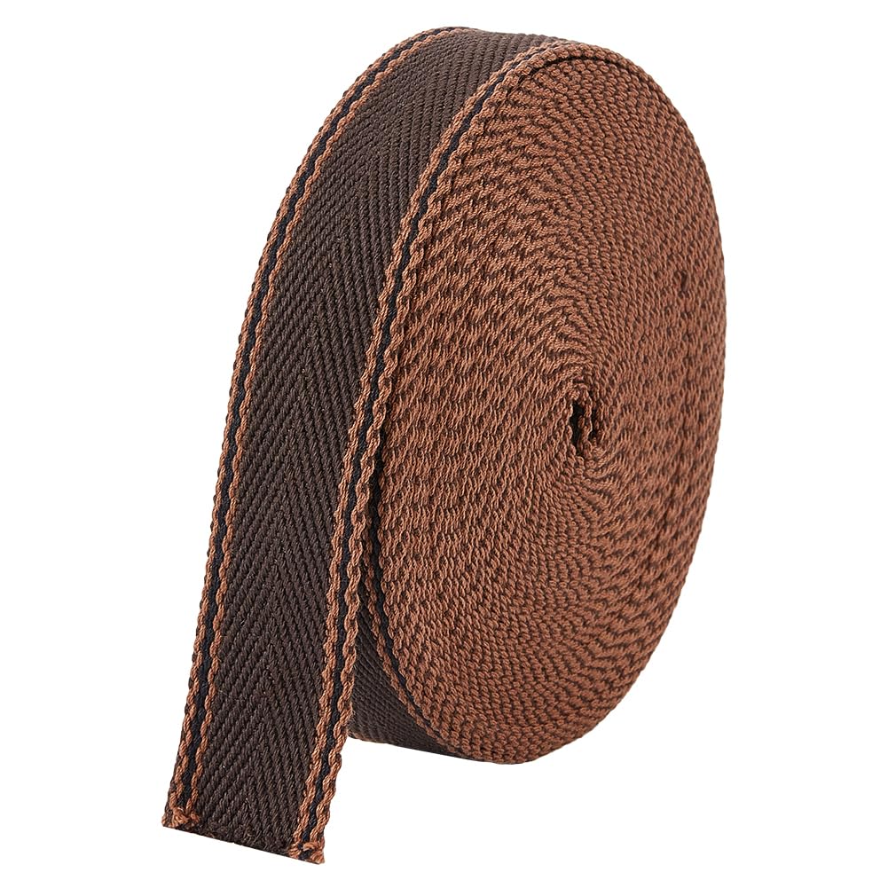 BENECREAT 10 Yards Polyester Cotton Striped Webbing, Fabric Webbing Trim Herringbone Sewing Ribbon for Crafts Bag Handles