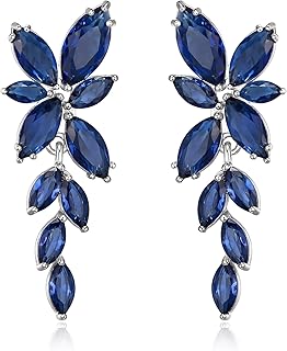 EVER FAITH Gorgeous Wedding Prom Jewelry Marquise Cubic Zirconia Teardrop Crystal Chandelier Bridal Dangle Earrings for Women Brides