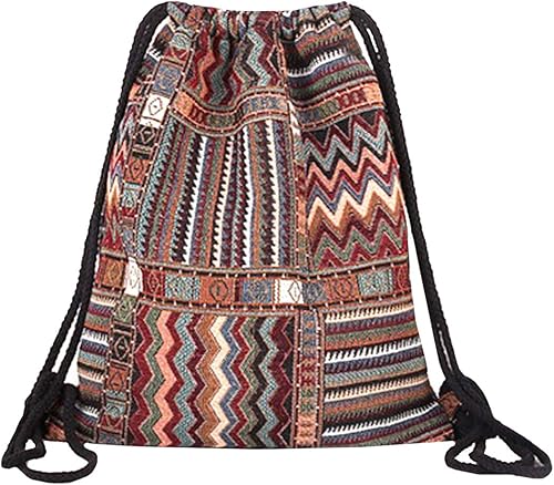 Lobagve Mochila bohemia con cordón, bolsa de cincha ligera, bolsa de gimnasio, Color 1, Mochilas Daypack