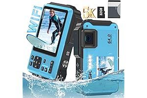 5K 64MP Waterproof WiFi Underwater Camera with Fill Light