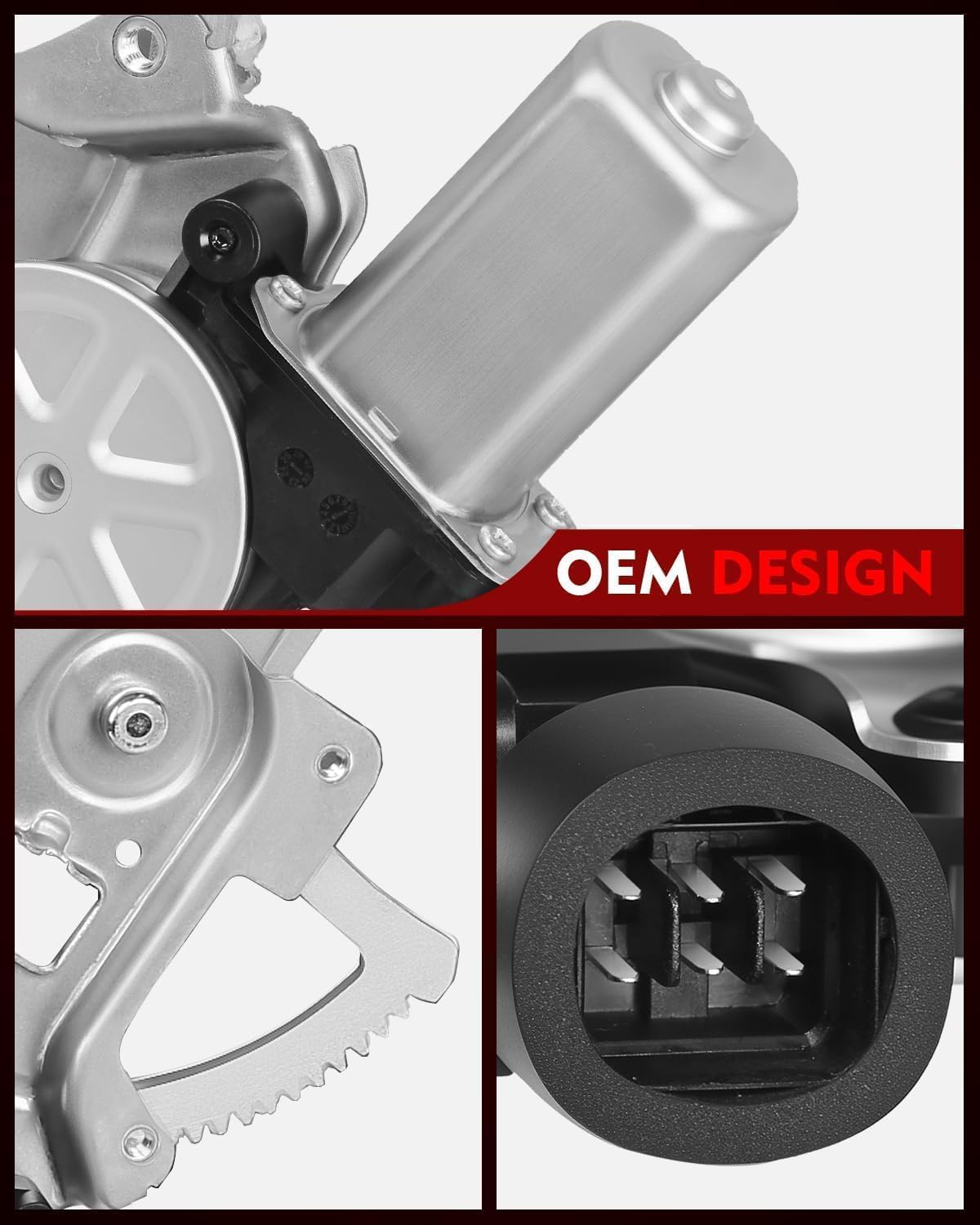 Front Left Driver Side Power Window Regulator with Motor for:-Mitsubishi Lancer 2008 2009 2010 2011 2012, 08 09 10 11 12, 6 Pins Connector Replace# 5713A125 5713A085 751-780 751780 388763