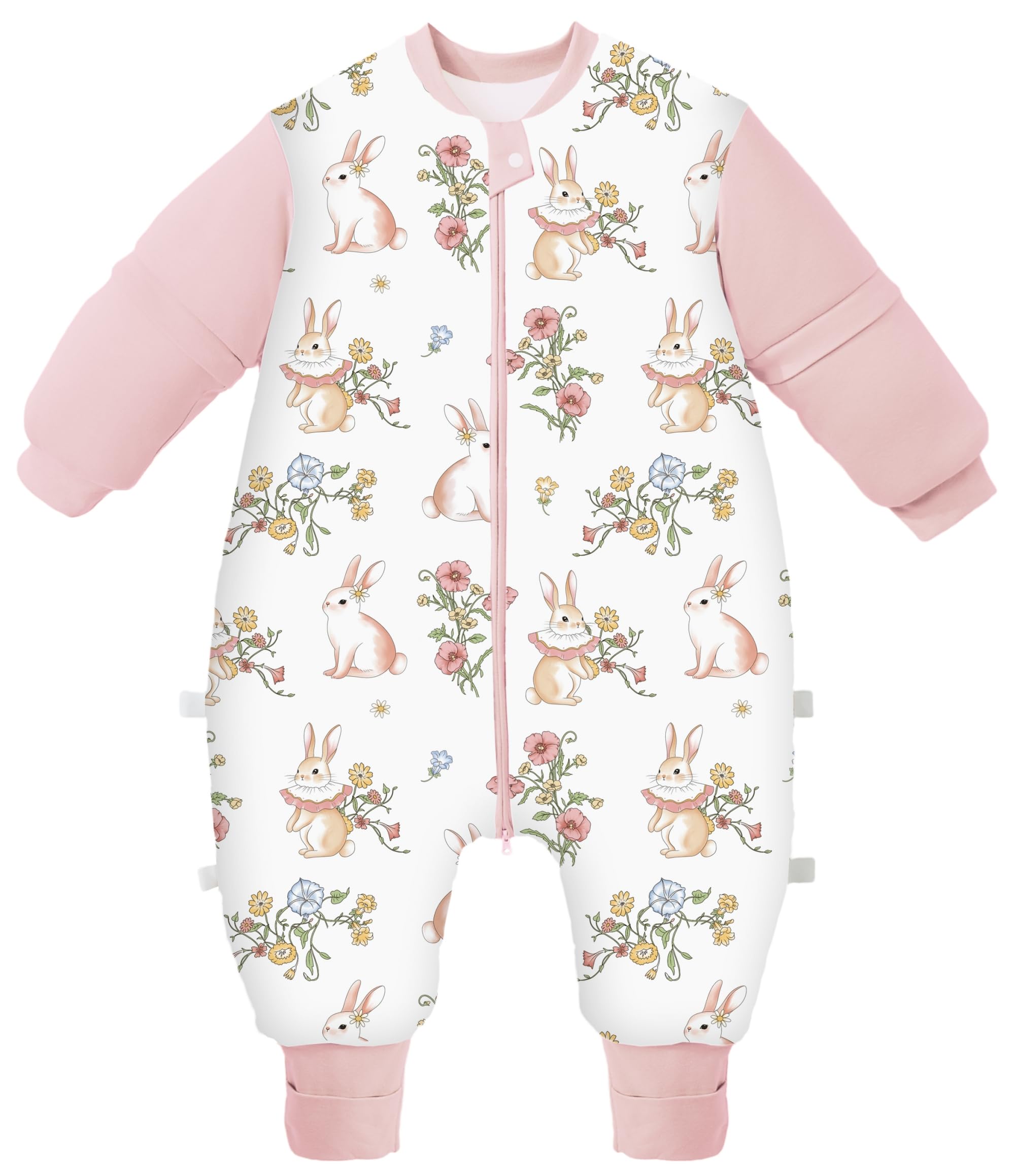 Chilsuessy Sleeping Bag with Feet,Sleeping Bag Baby Winter, Removable Sleeves,Toddler Sleeping Bag with Legs,Toddler Sleep Sack, Cute Rabbit/2.5 Tog, 3-4 Years