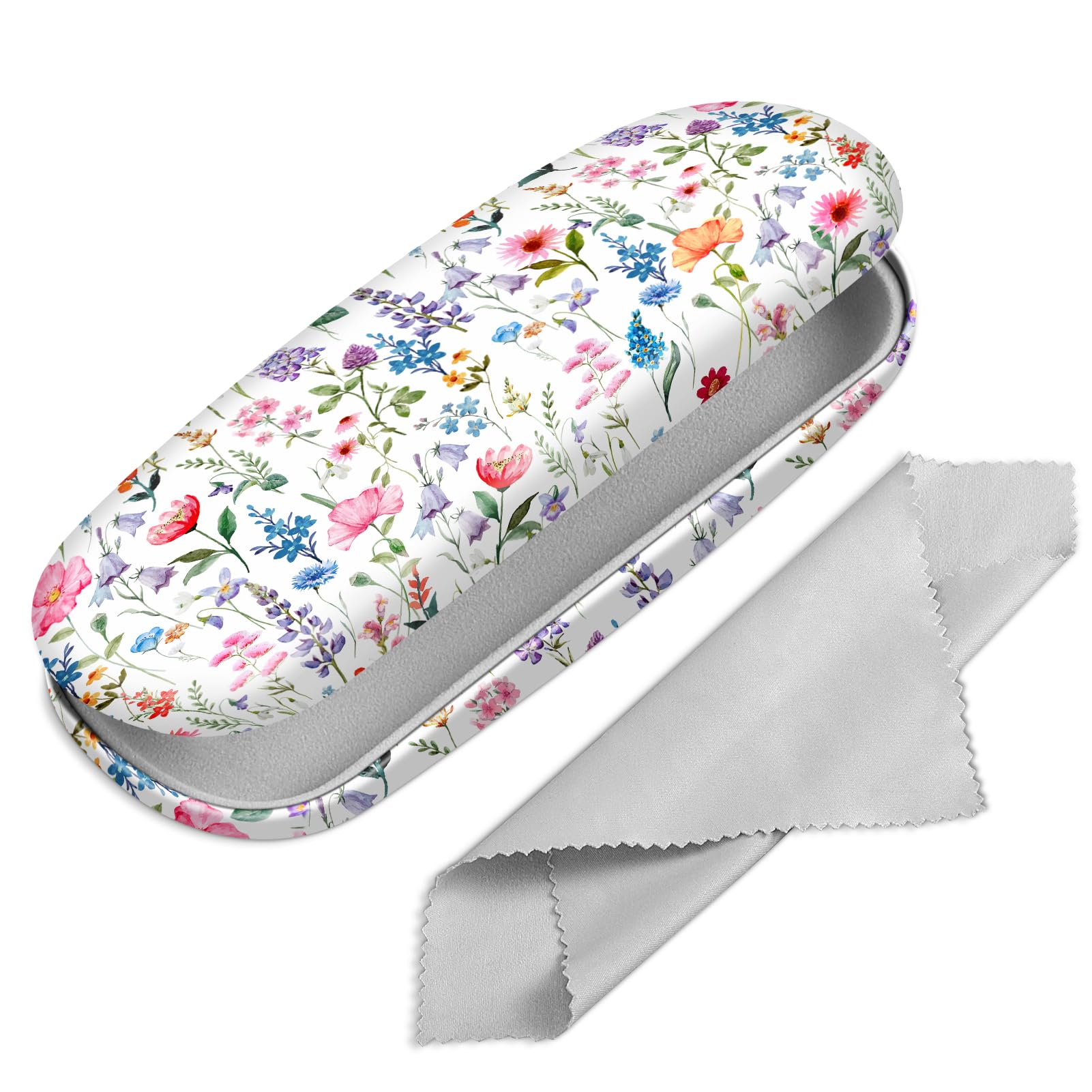 FINTIE Hard Shell Glasses Case for Women Men - Fashion Reading Eyeglasses Case Protective Spectacle Cases with Cleaning Cloth