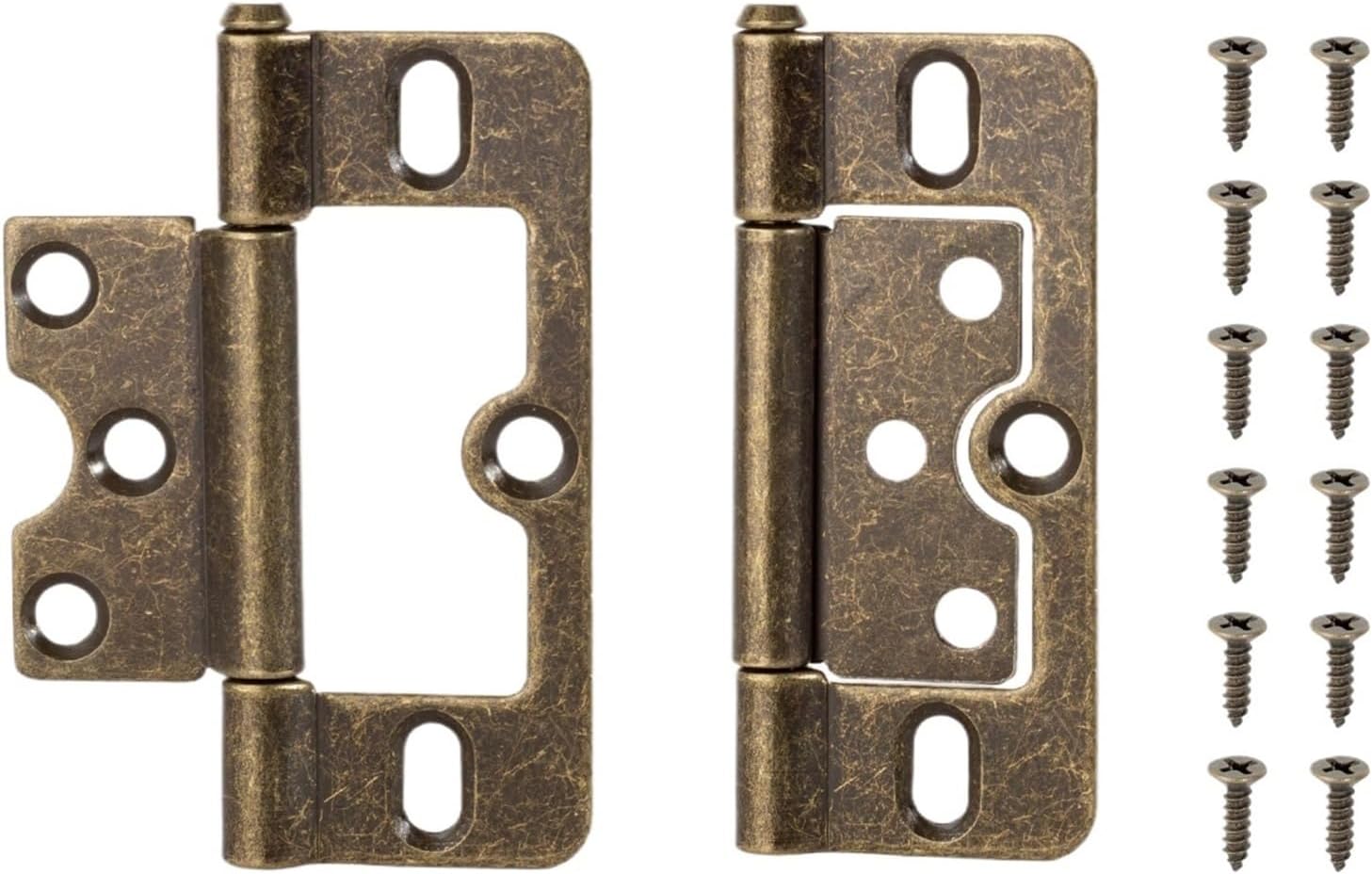 2pcs Metal Door Hinges Cabinet Doors Windows Wooden Box Flat Hinge Home Furniture Hardware Accessories(Black 2pcs)