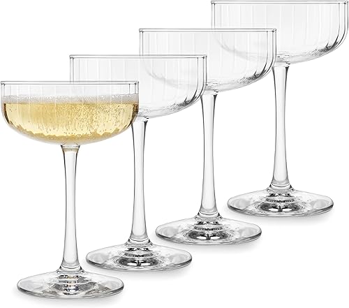 Libbey Vasos de cóctel con paneles Coupé 85 onzas juego de 4