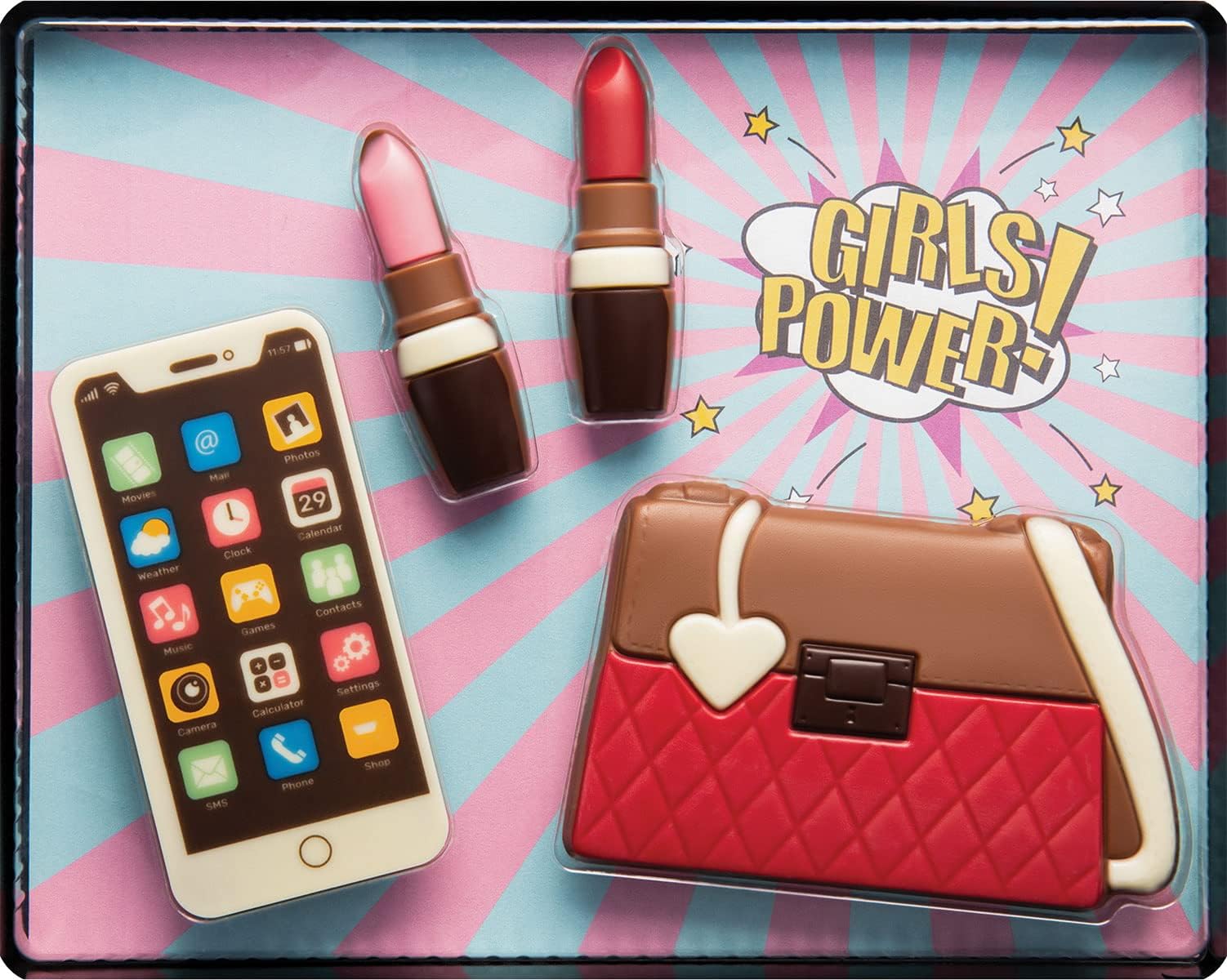 Weibler Chocolate Gift Set Girl Power, 4.77oz. Holiday Stocking Stuffer for Kids