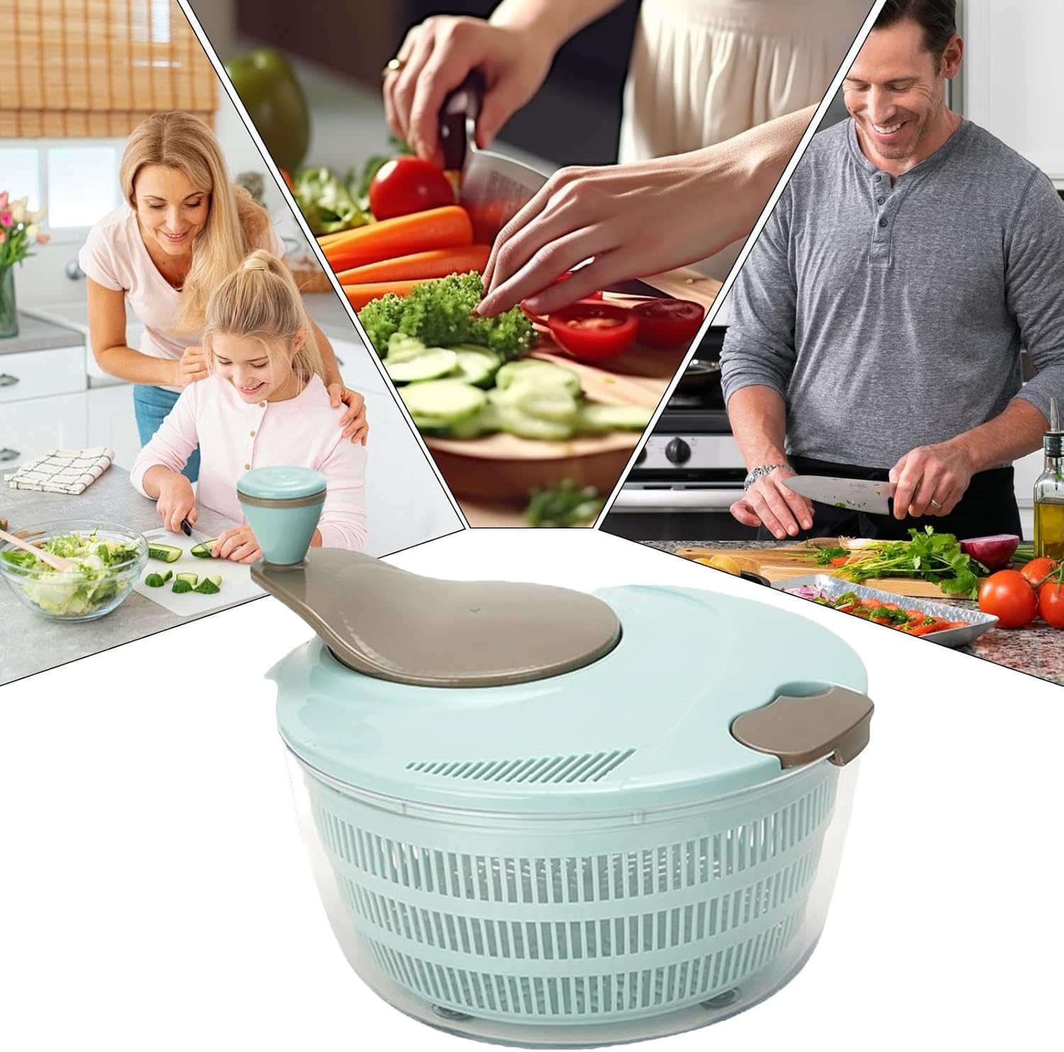 Salad Dryer Spinner | Salad Draining Dehydrator Basket - Vegetable Filter Basket,for Kitchen Home Dining Room Picnic Apartment Restaurant