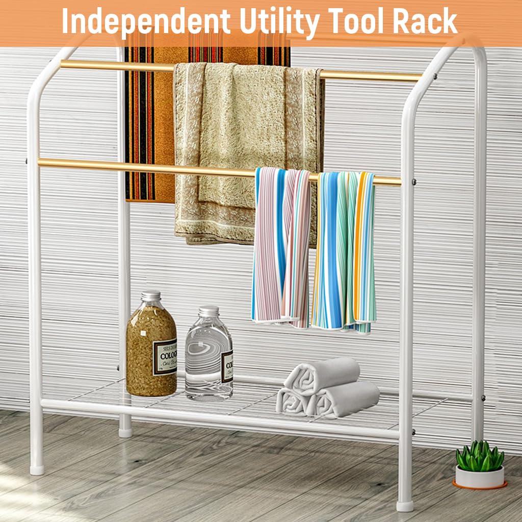 HASTHIP Towel Rack Standing, 75.2x31.2x73cm, Bathroom Drying Stand 4