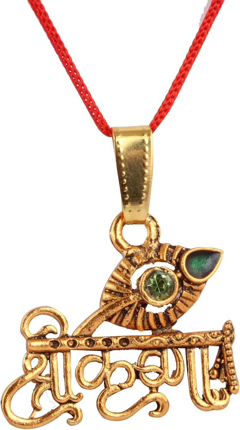 Rudra Empire Shree Krishna with MorPankh Religious Pendant for Men Women