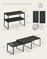 Vista 40 de SONGMICS Cabinet Organizer Shelf, Set of 4 Kitchen Counter Shelves, Kitchen Storage, Spice Rack, Stackable, Expandable, Metal and Engineered Wood