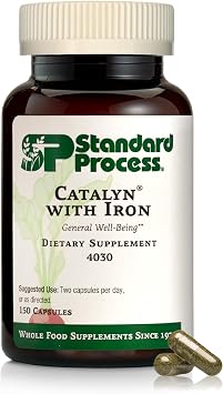 Standard Process Catalyn with Iron - Energy & Metabolism Support - Includes Vitamins A, C & D - Non-Dairy & Non-Soy - 150 Capsules 75 Servings