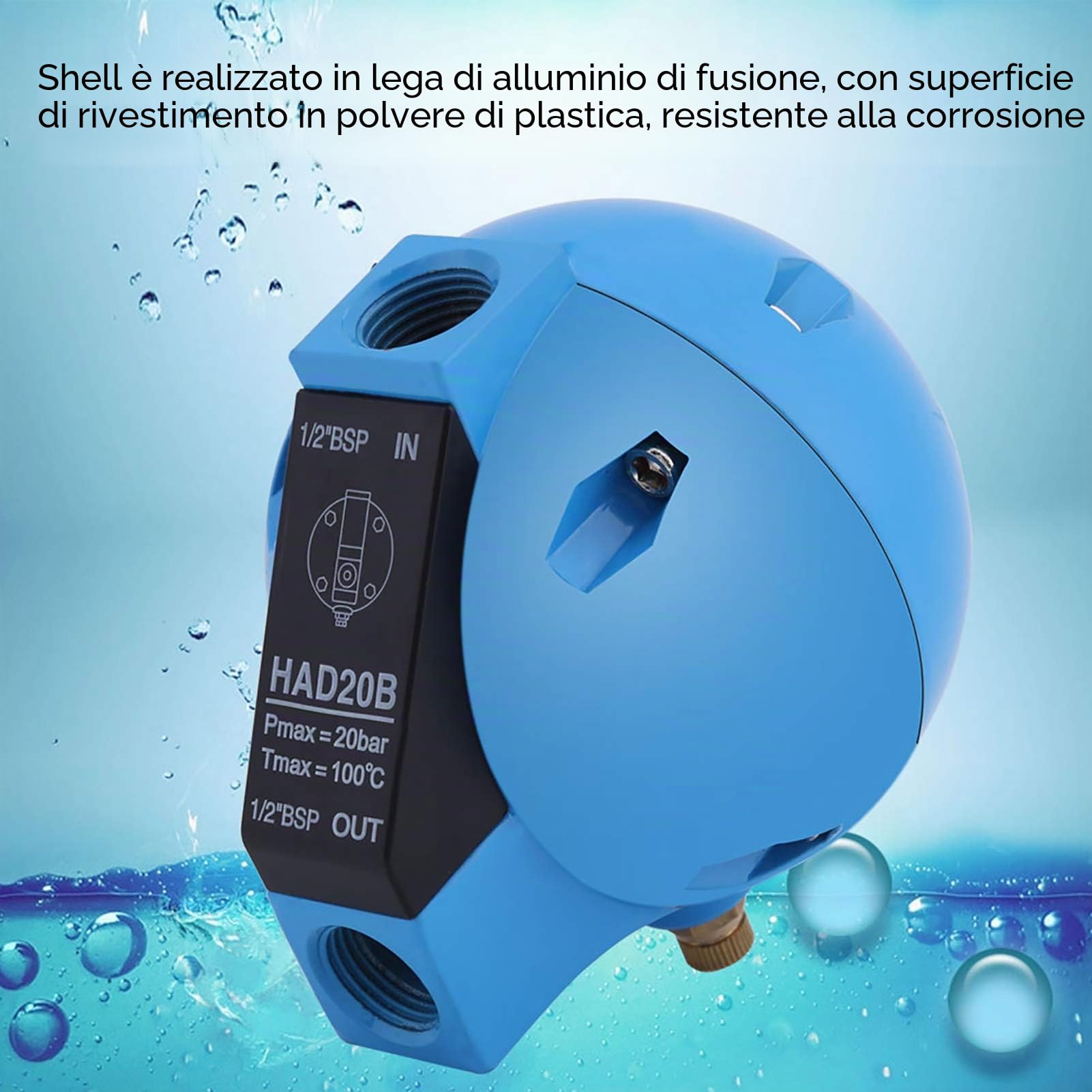 Scarico Aria Compressa Scarico a Galleggiante Scaricatore di Condensa Valvola di Scarico a Galleggiante Affidabile Scarico Automatico Nessun Rumore Drenaggio del Compressore