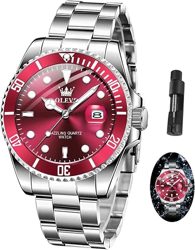 85% off promo code for OLEVS Mens Watch Waterproof Stainless Steel Big Dial Watches for Men Gifts on Amazon