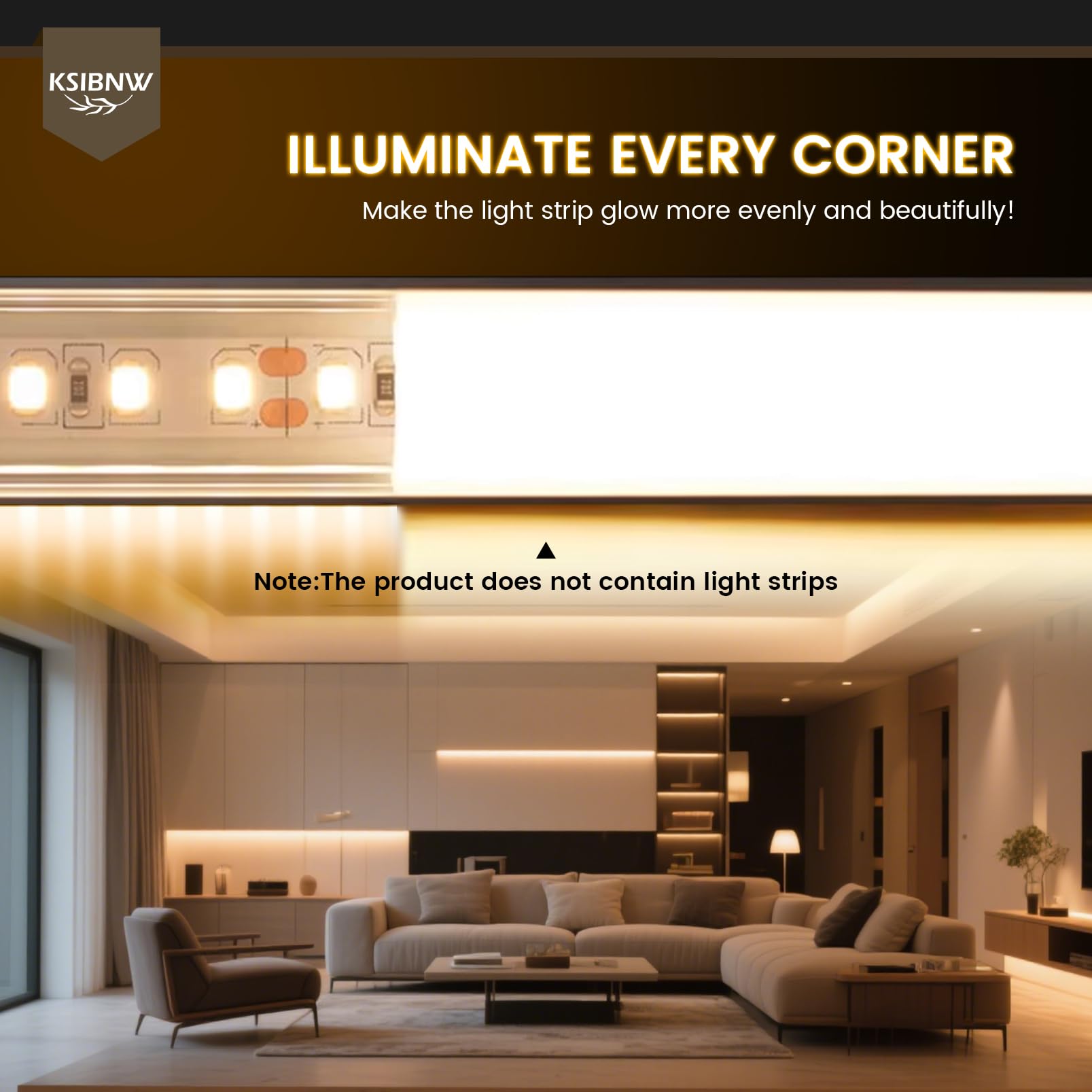 KSIBNW LED Profil Aluminium 1M 10Stück, U-Form Aluprofil Schiene Indirekte Beleuchtung Kanal mit Milchiger Abdeckung, Endkappen, Montageclips Diffusor für 8mm 10mm Breite LED Leiste Streifen Strip