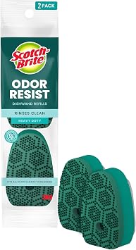 Scotch-Brite Scrub Dots, Heavy Duty Dishwand Refills, Fits All Scotch-Brite Dishwands, Keep Your Hands Out of Dirty Water, 2 Refills